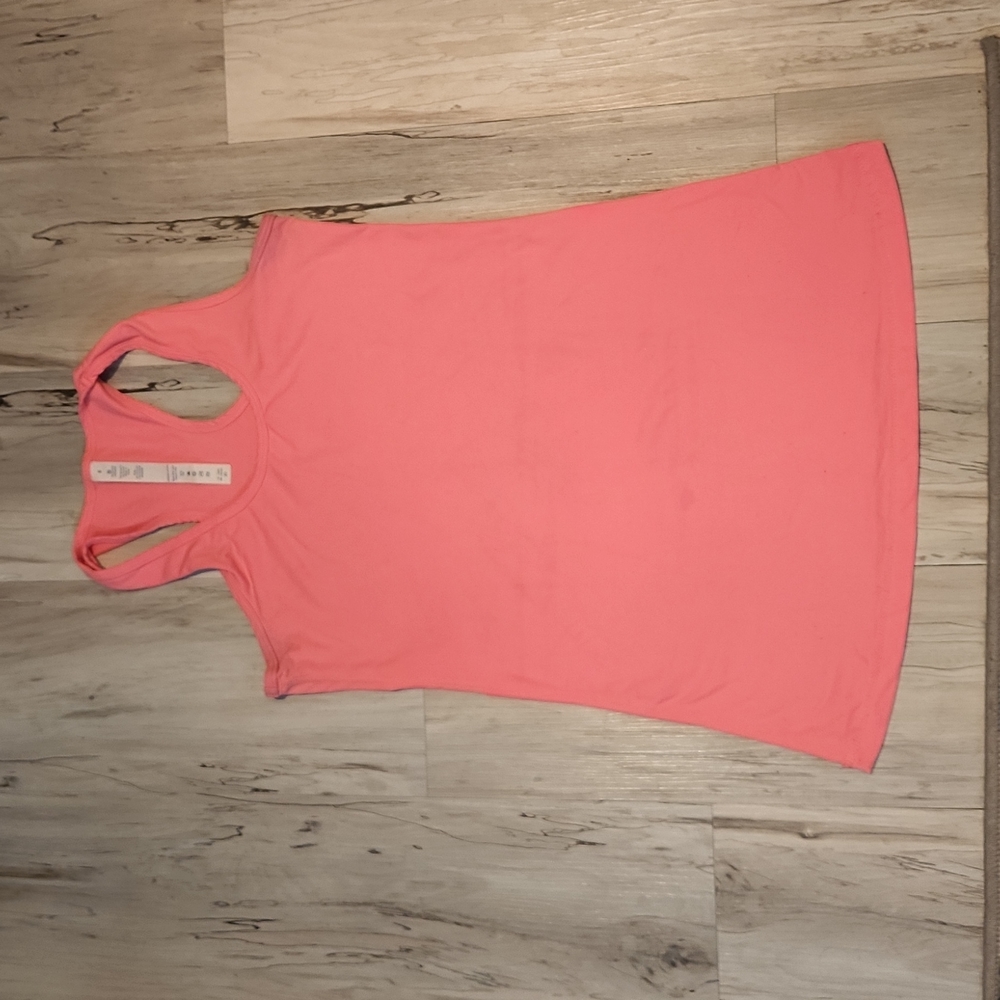 Lululemon Tank Top Racerback Size 8 Bright Coral Top *Has small stain* - Picture 1 of 5